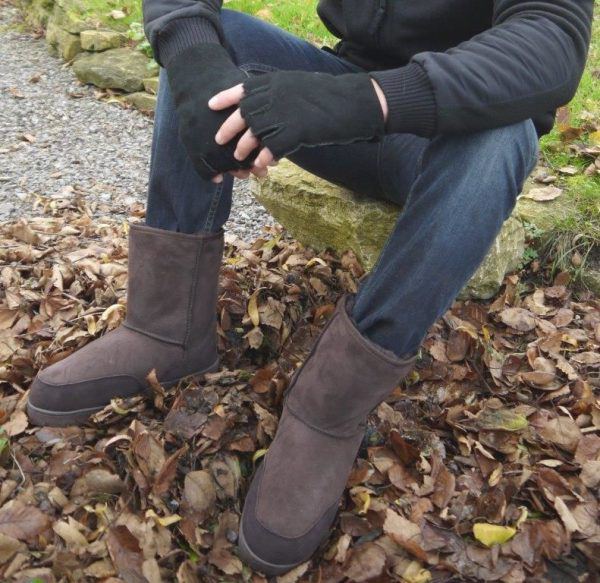 sheepskin outdoor boots