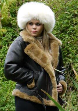 ladies sheepskin aviator jacket