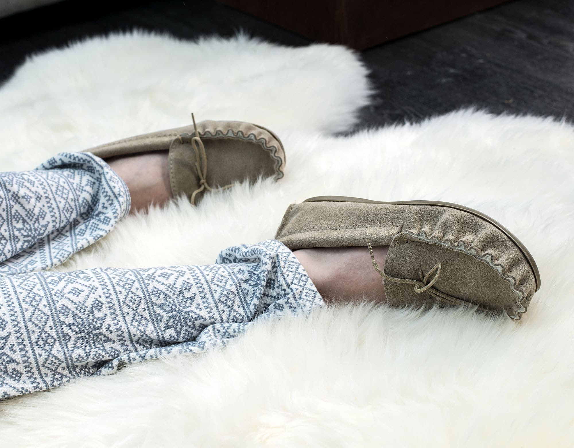 just sheepskin moccasin slippers
