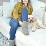 Indoor sheepskin slipper boots