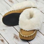Handmade in Somerset UK. These Sheepskin slippers are soft and wonderful to wear. They cuddle your feet!
