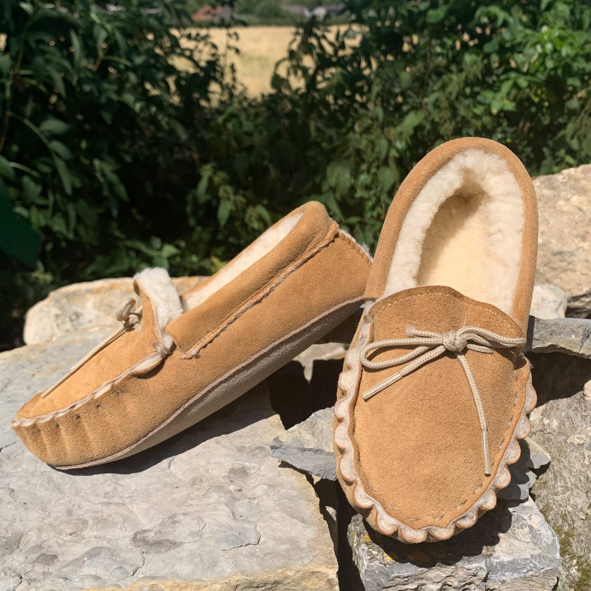 childrens sheepskin moccasin slippers