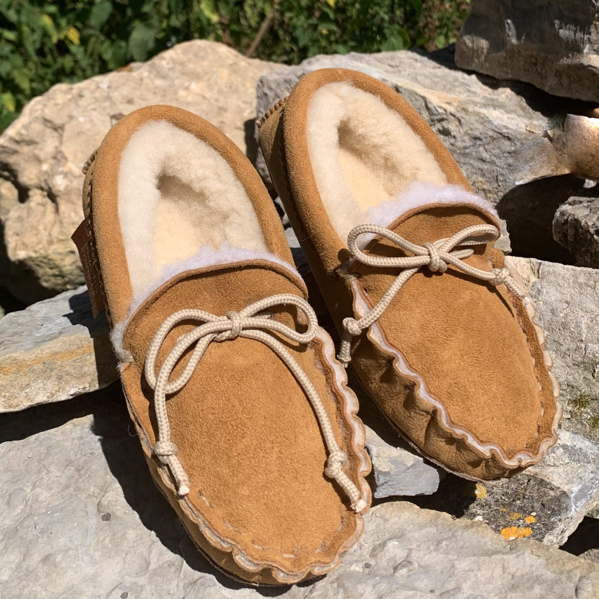 childrens sheepskin moccasin slippers
