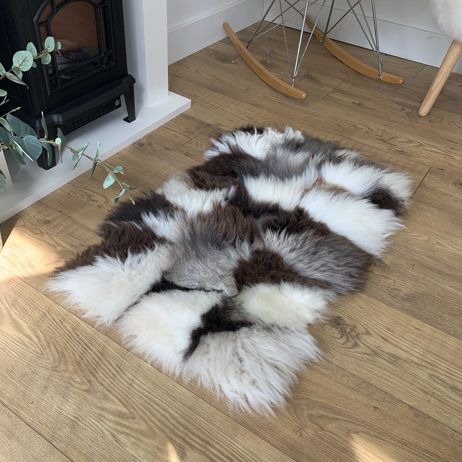 100 British Undyed Sheepskin Patchwork Rug/Chair Throw Sheepskin.co.uk
