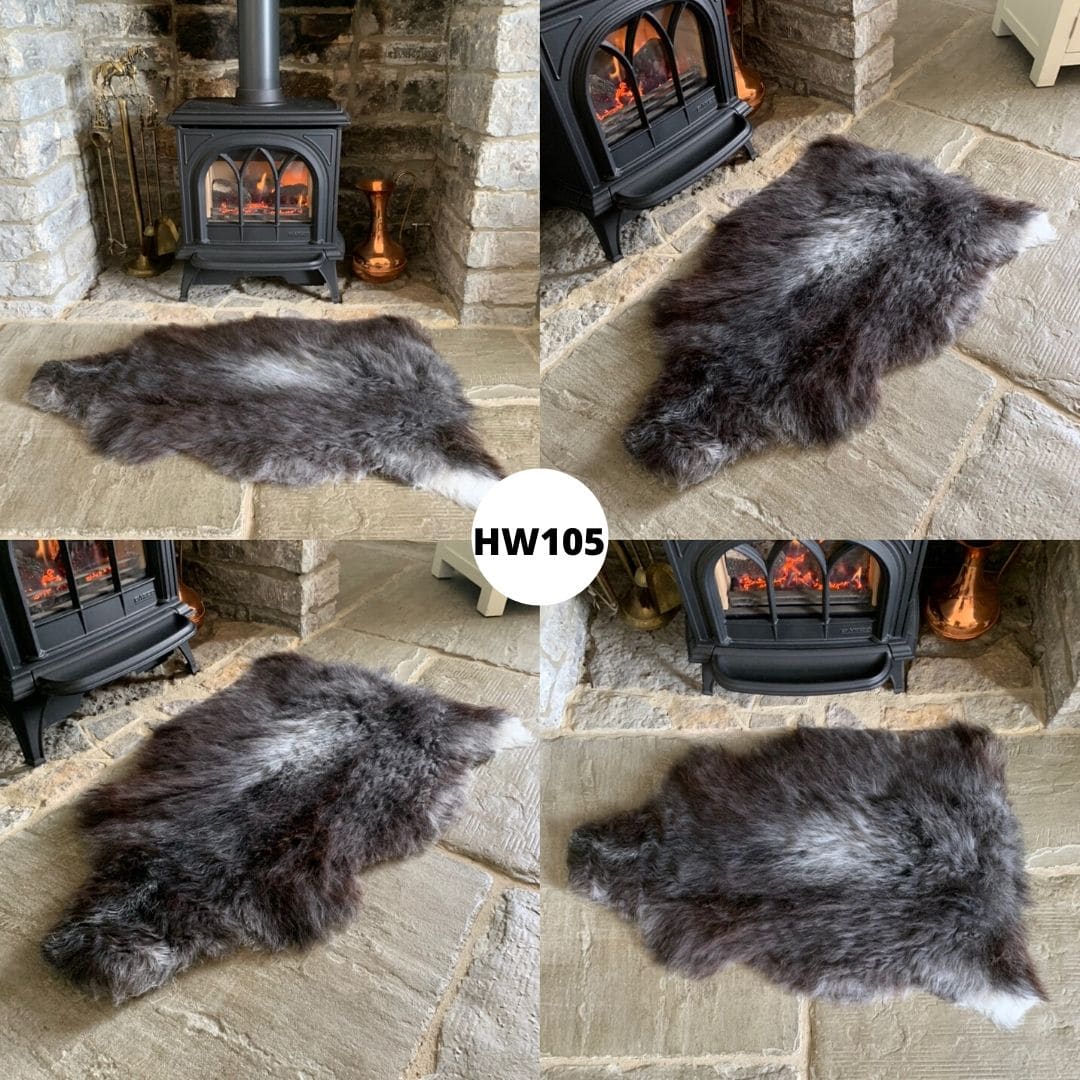 100 British Grey Herdwick Sheepskin Rugs Sheepskin.co.uk