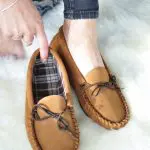 Handcrafted British Chestnut Suede Moccasins With Fabric Inner