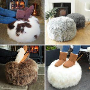 Luxury Handmade 100% British Sheepskin Pouffe - Various Colours