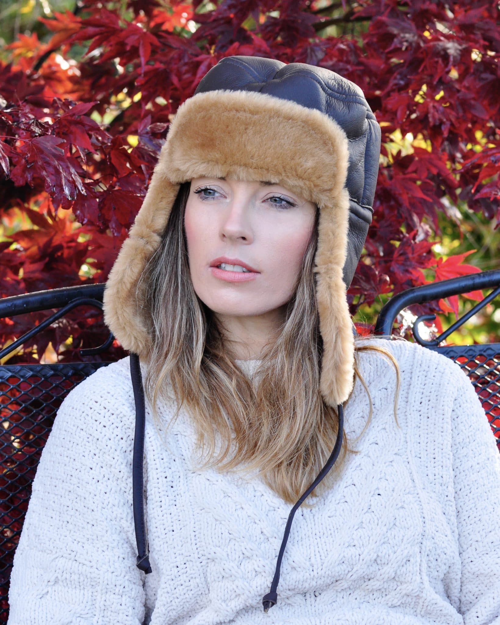 Sheepland 100 British Nappa Sheepskin Trapper Hat Sheepskin.co.uk