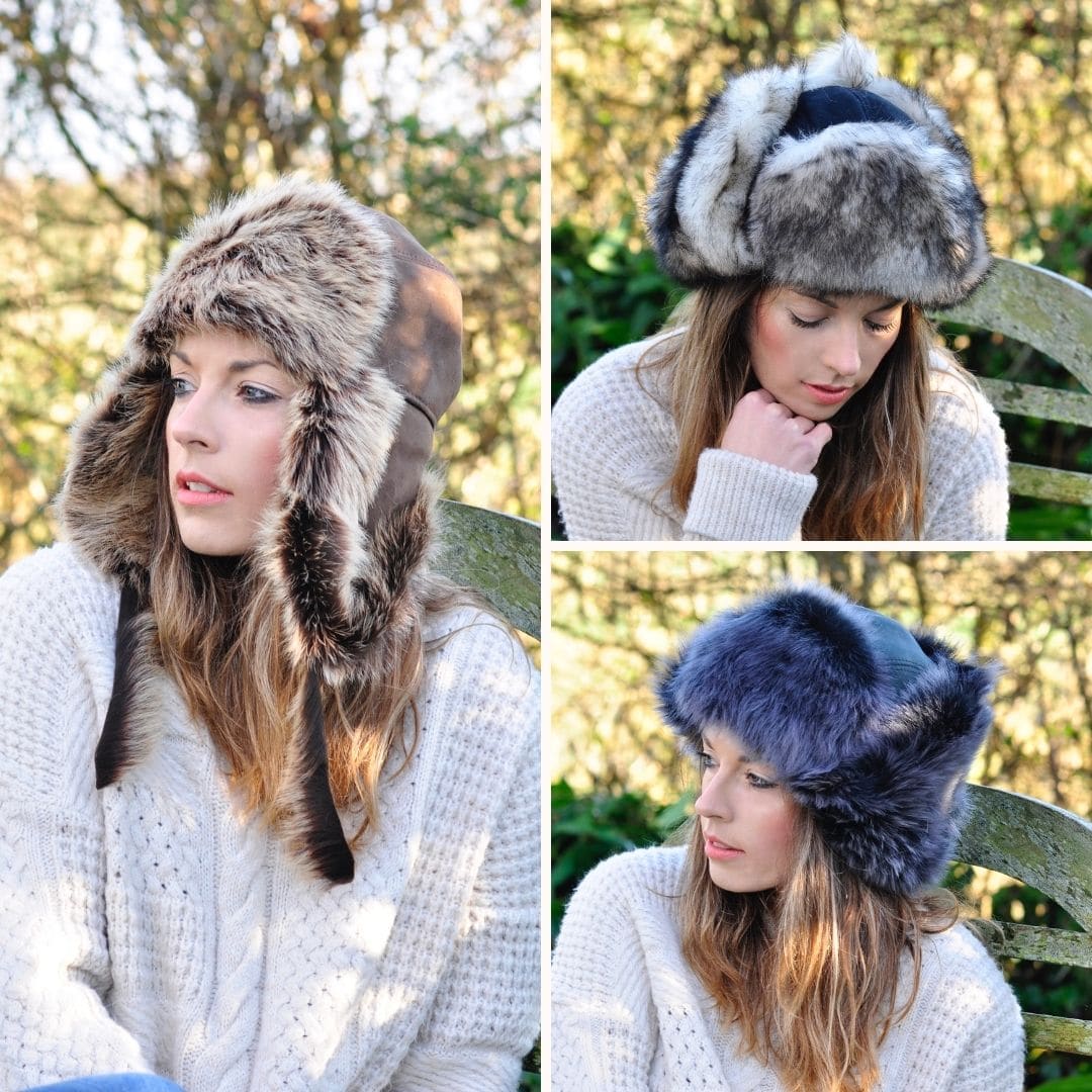 Sheepland Unisex 100 Toscana Sheepskin Trapper Hat Various colours