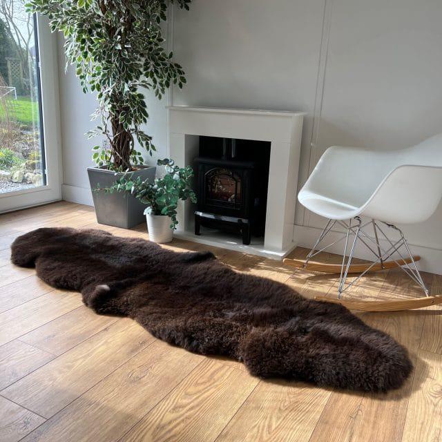Sheepland Handmade Long Fur Sheepskin Bed Throw Sheepskin.co.uk