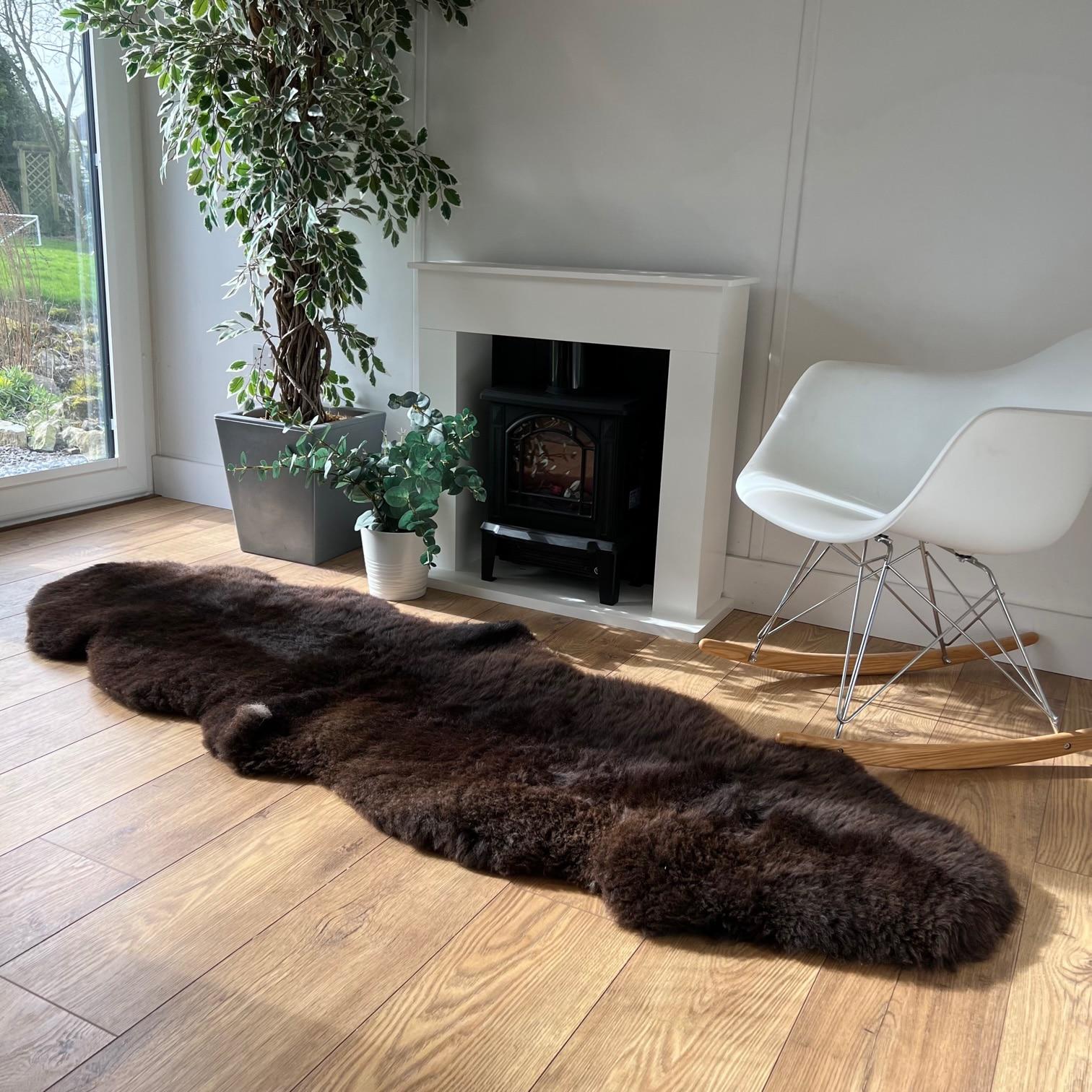 Sheepland Handmade Long Fur Sheepskin Bed Throw Sheepskin.co.uk