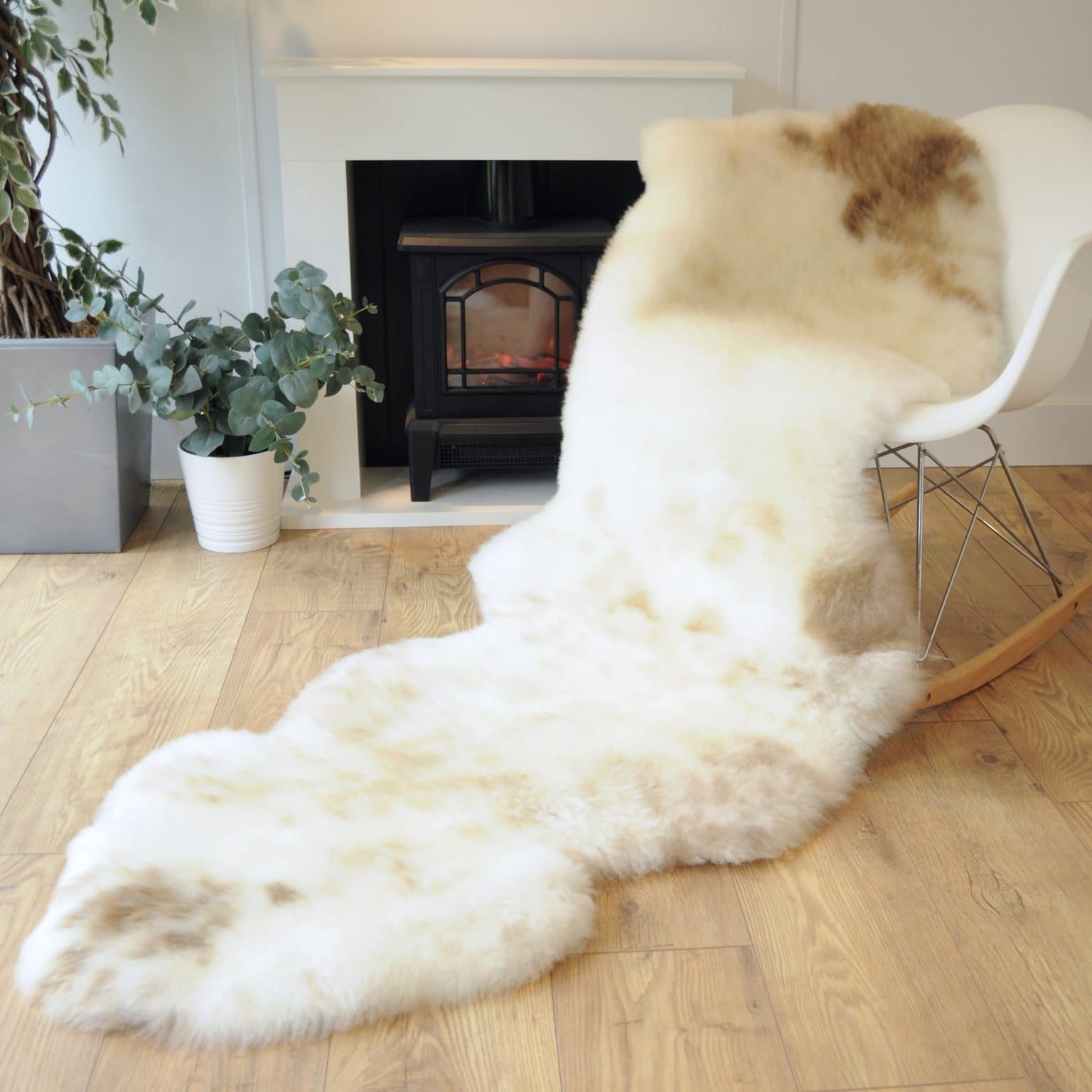 Sheepland Handmade Long Fur Sheepskin Bed Throw Sheepskin.co.uk