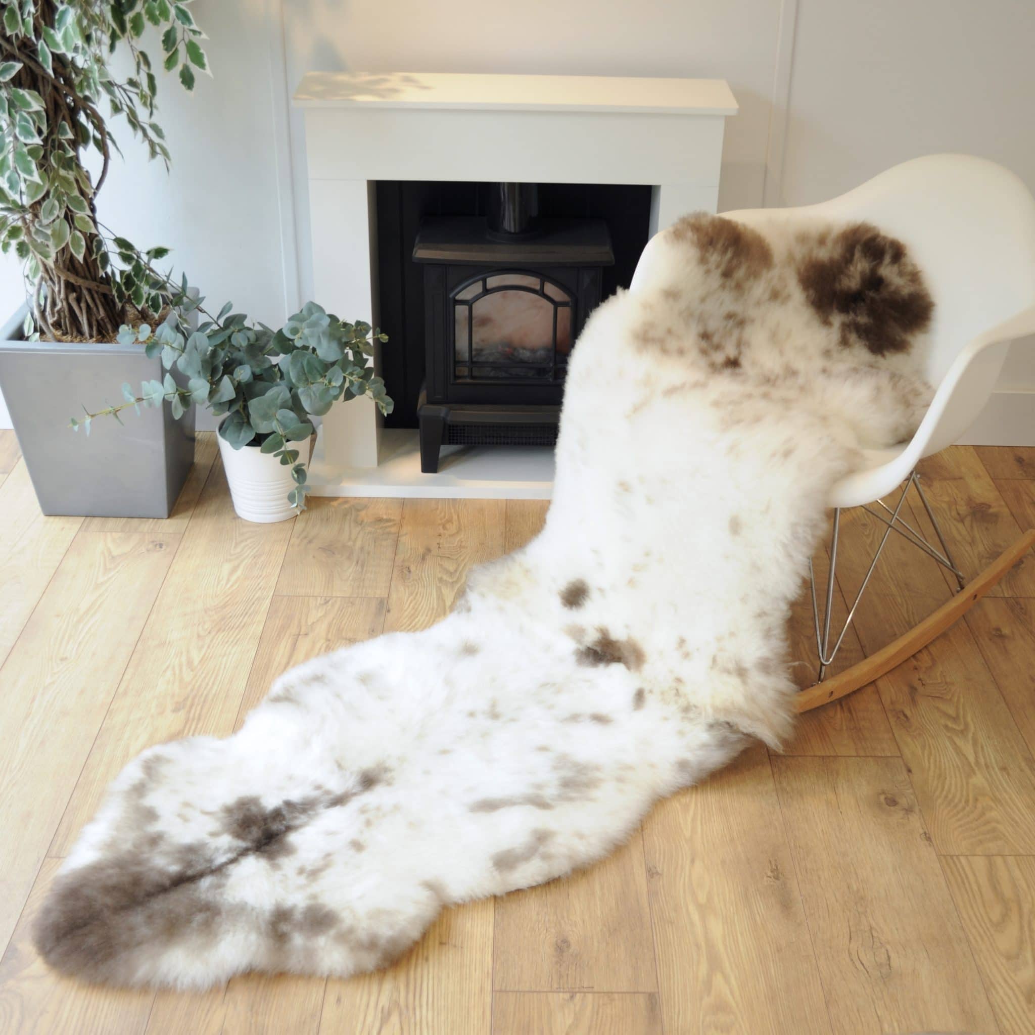 Sheepland Handmade Long Fur Sheepskin Bed Throw Sheepskin.co.uk