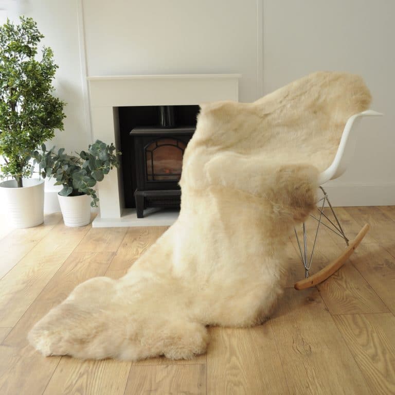 Sheepland Handmade Long Fur Sheepskin Bed Throw Sheepskin.co.uk