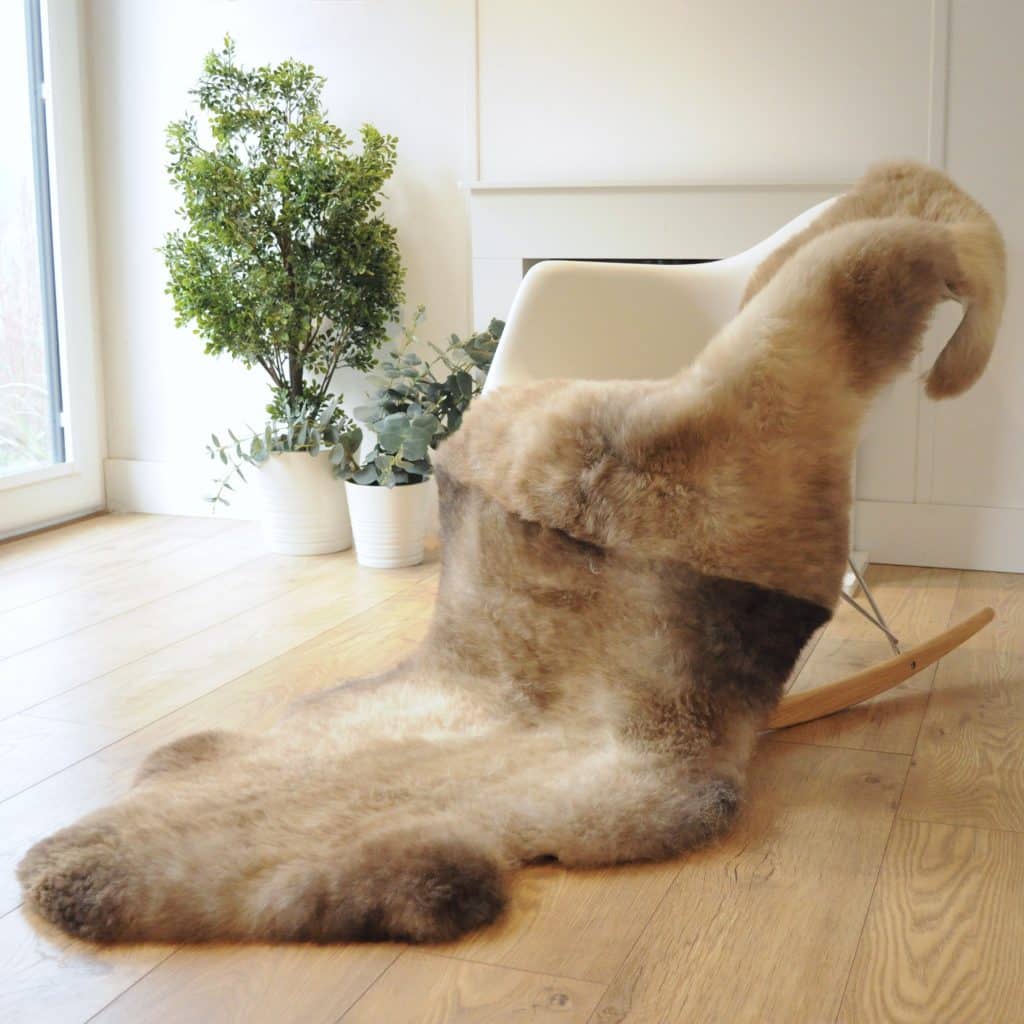 Sheepland Handmade Long Fur Sheepskin Bed Throw Sheepskin.co.uk