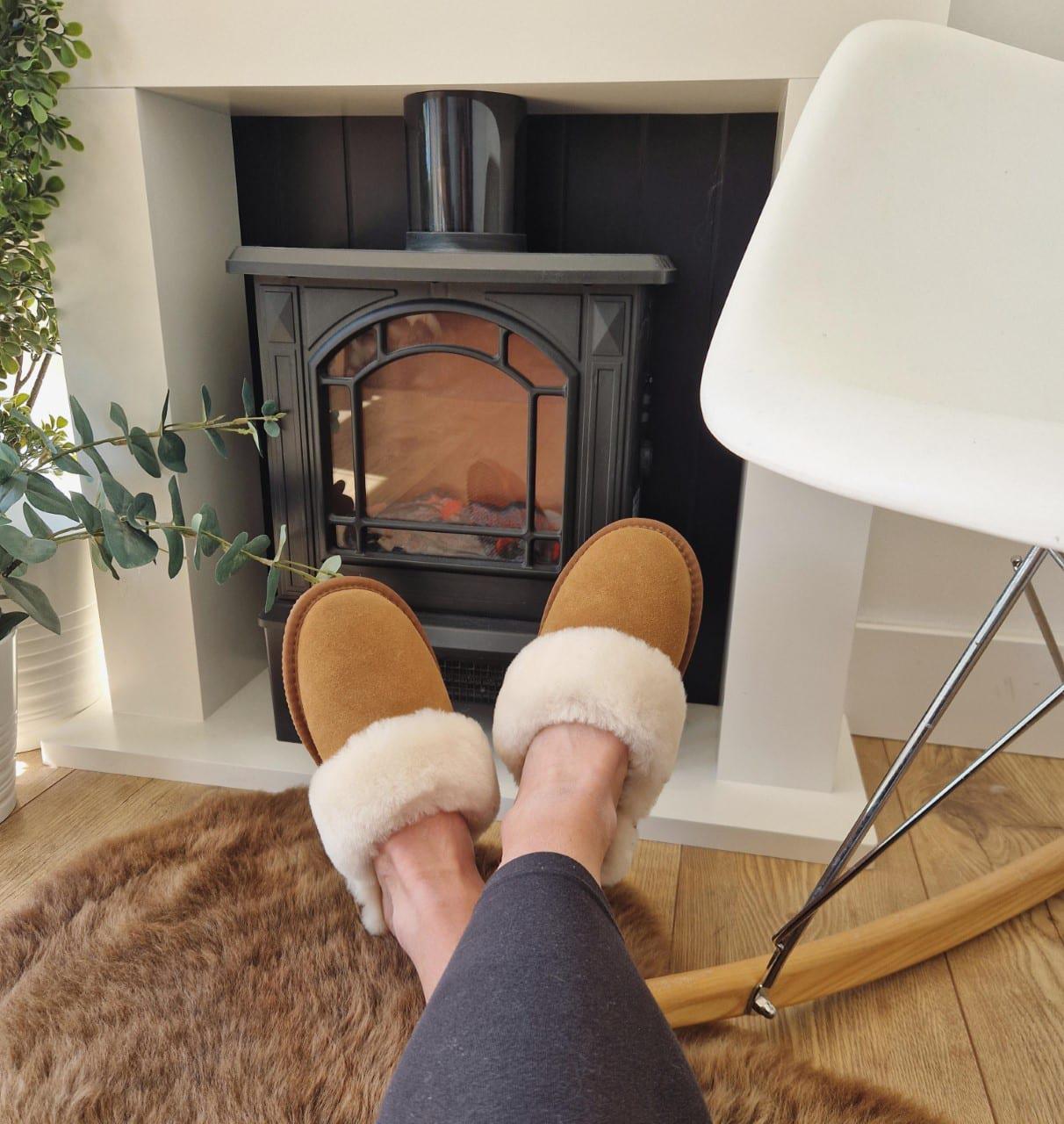 mens sheepskin mules uk