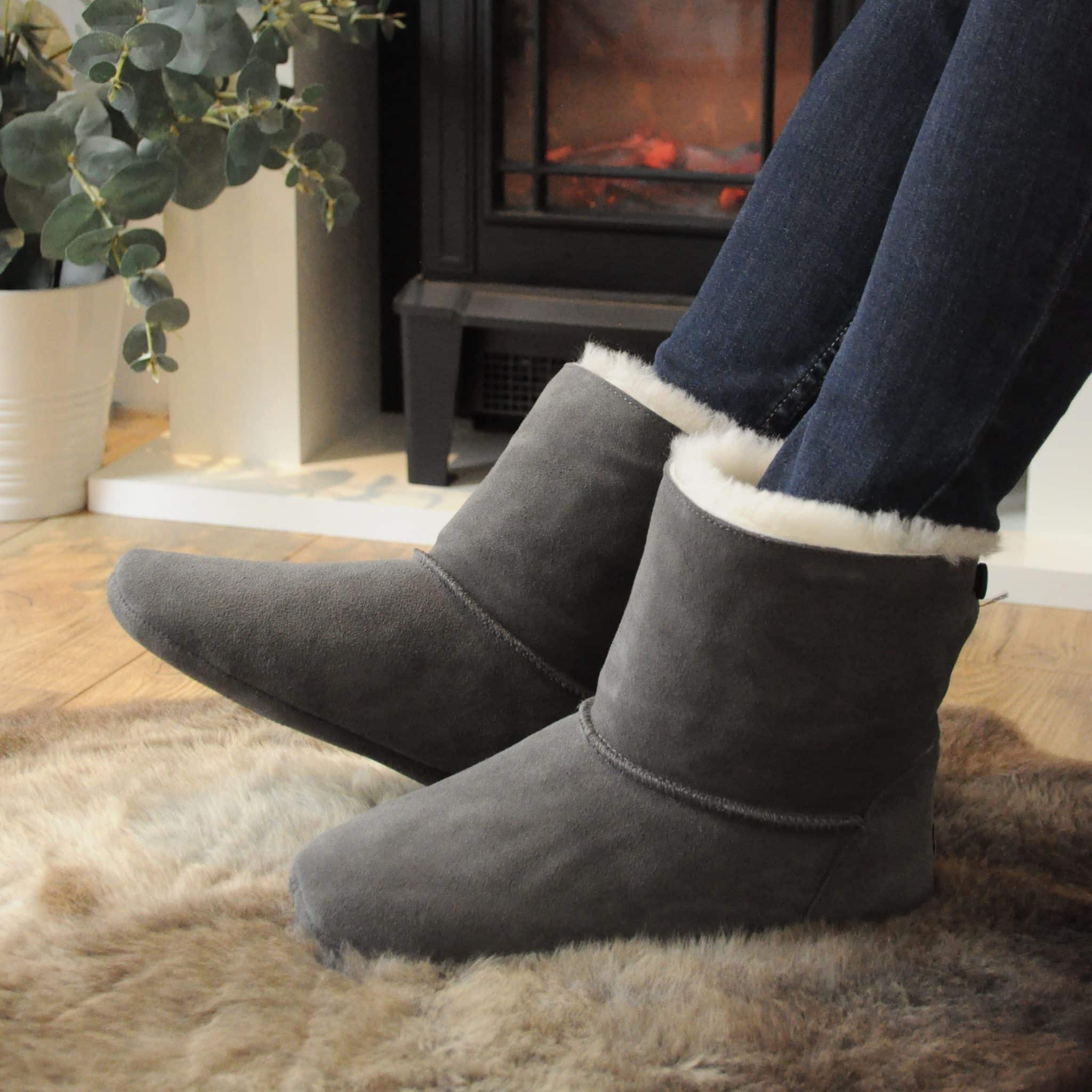 sheepskin slipper boots