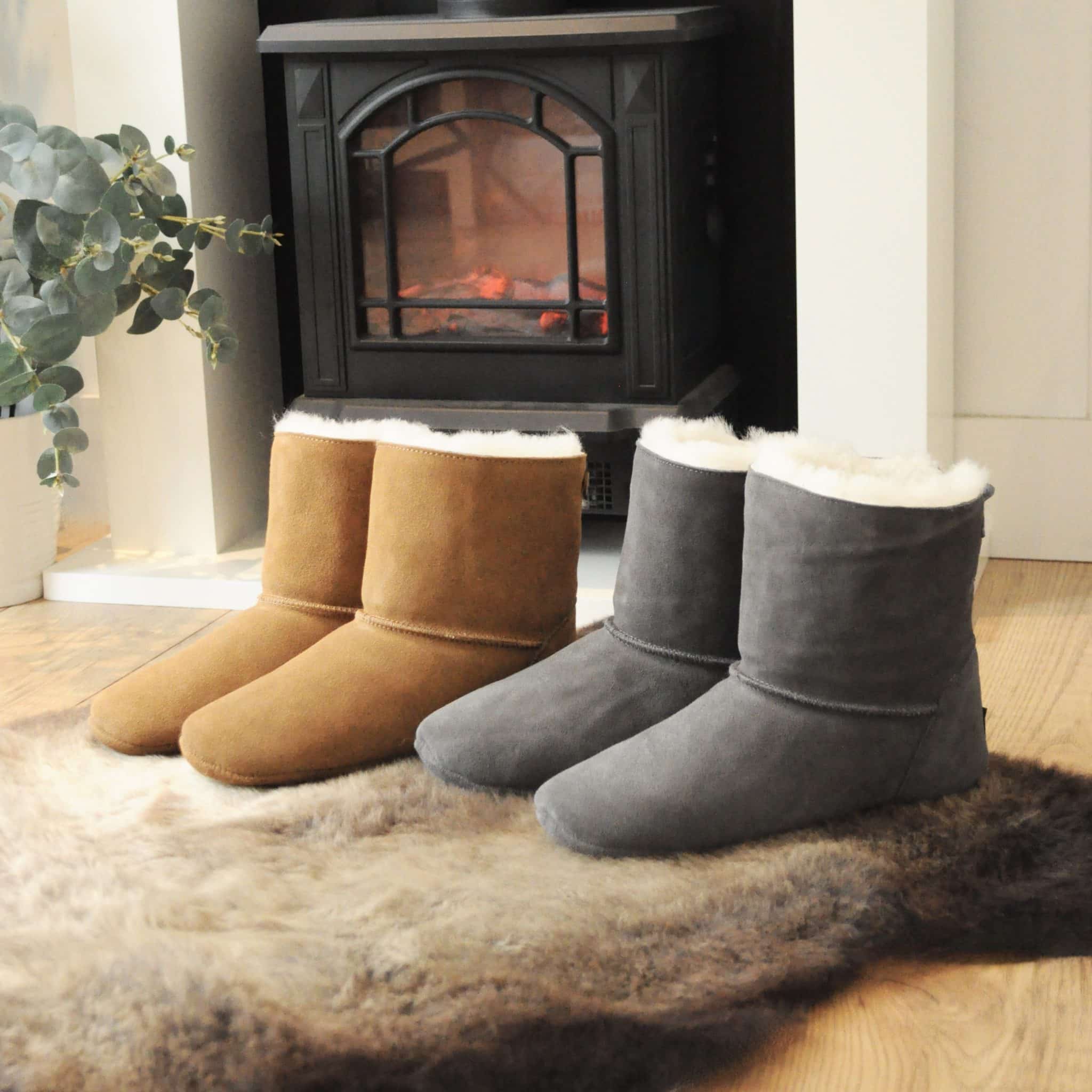 sheepskin slipper boots