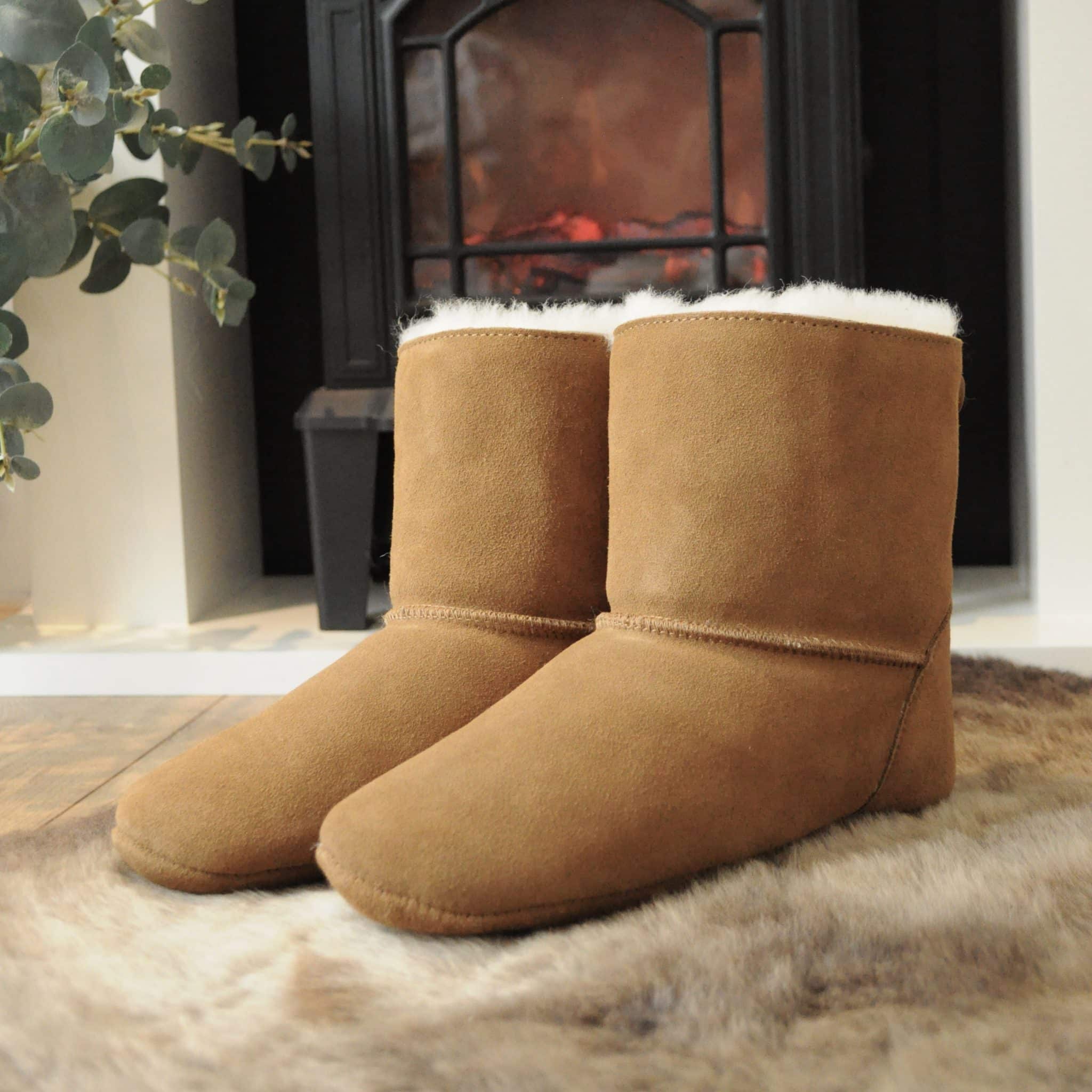 sheepskin slipper boots
