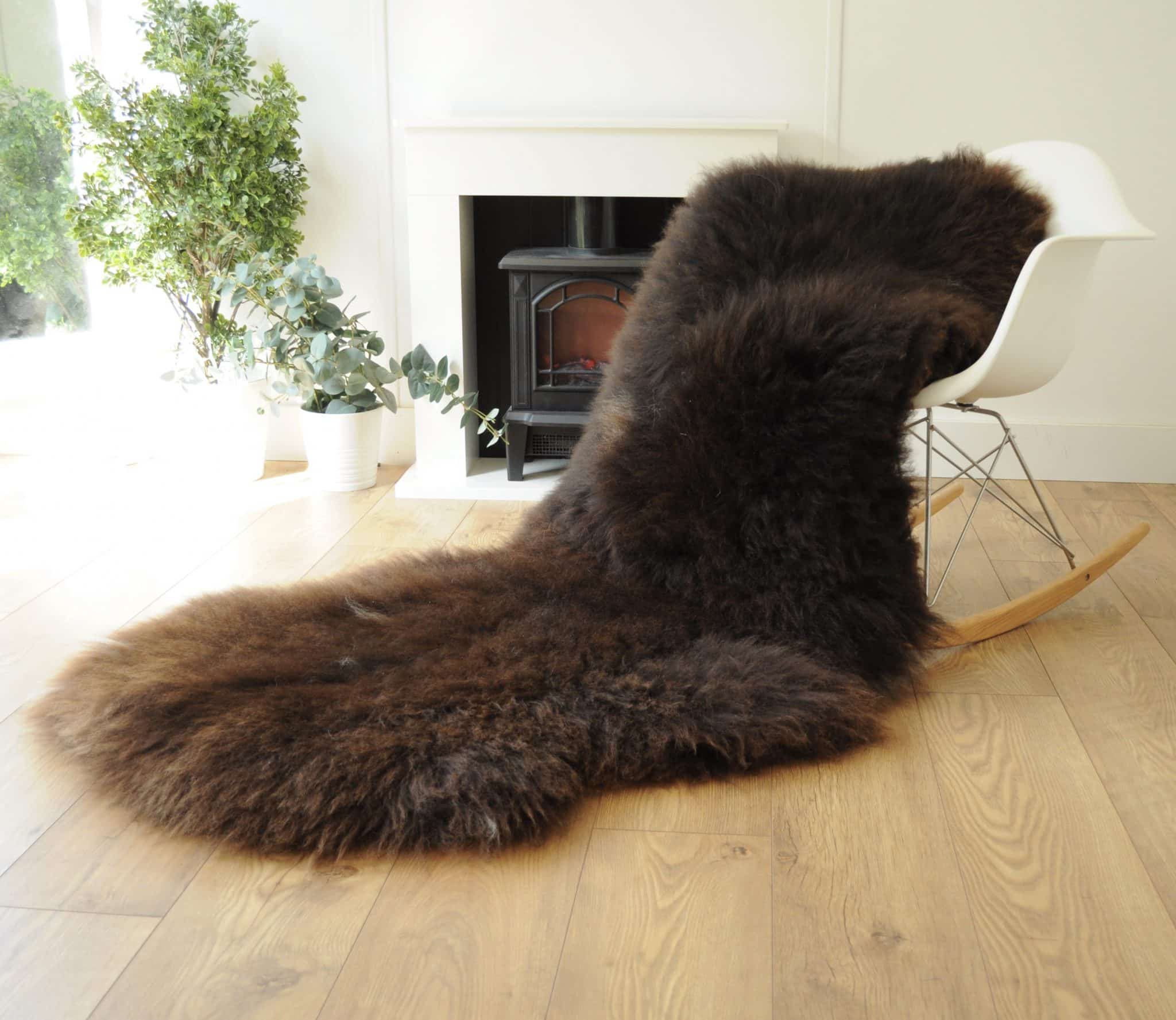 Sheepland Handmade Long Fur Sheepskin Bed Throw Sheepskin.co.uk