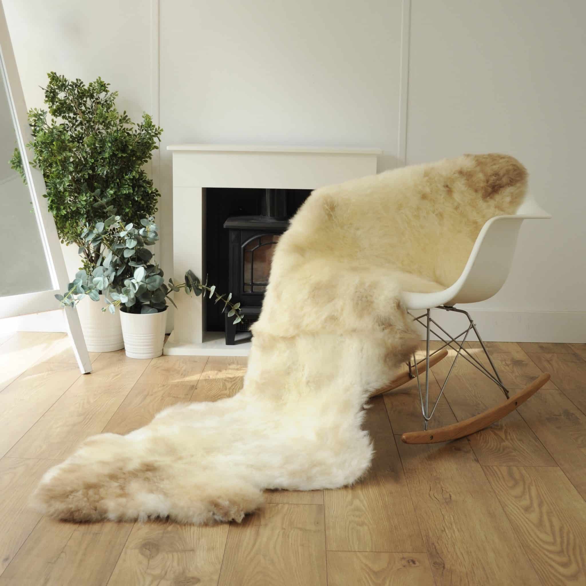 British Organic Double Sheepskin Rug Sheepskin.co.uk British