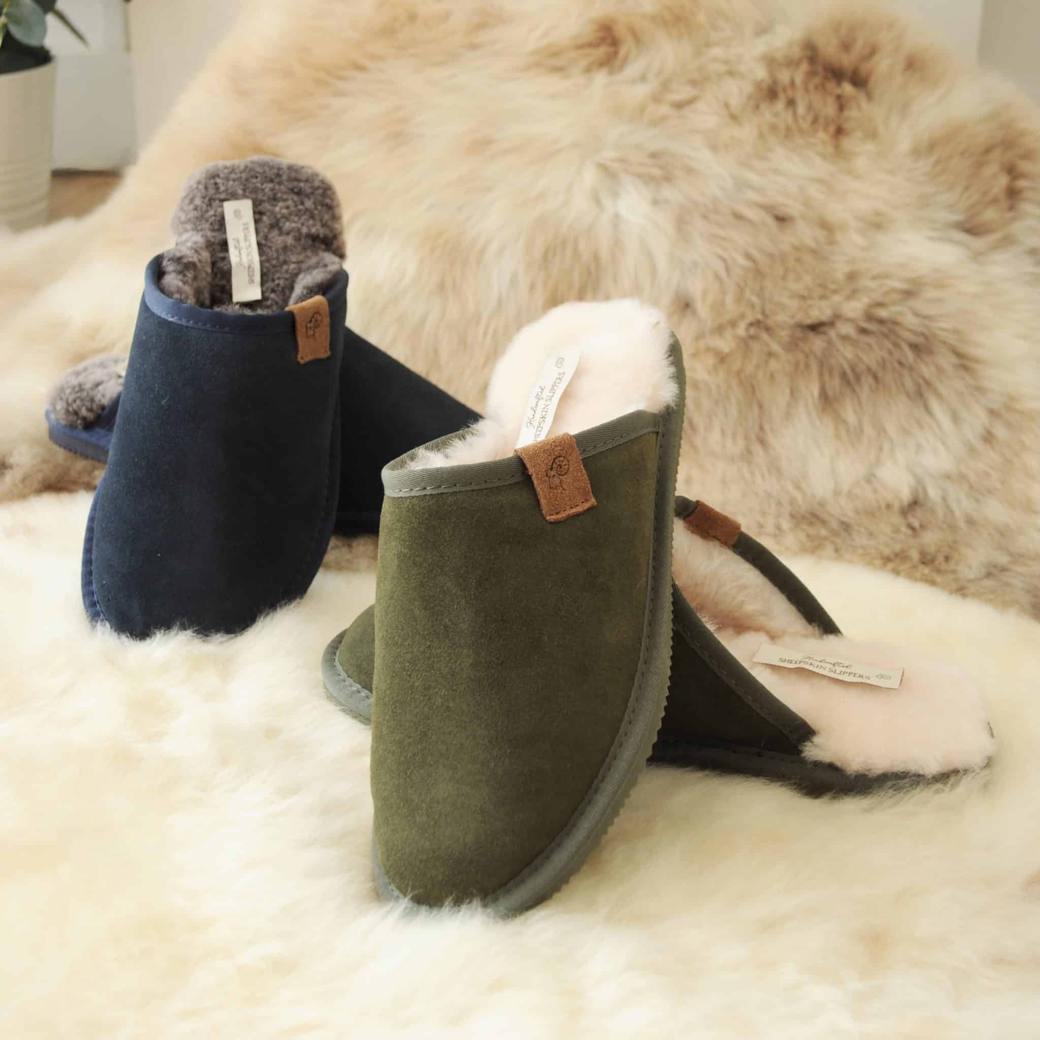 mens sheepskin mules uk
