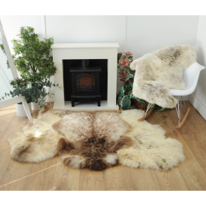 100% Undyed Rare Breed Regular Sheepskin Rugs - Short and Long Fur